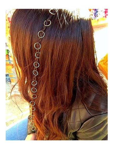 Imagen 3 de 8 de 10 Argollas Lisas Dorado Sin Dije Para Trenzas Braids Box