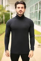 Comprar Camiseta Ribana Canelada Revanche Masculina Preta Manga Long