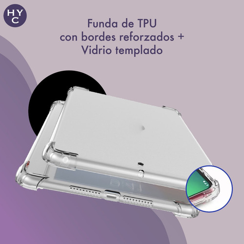 Funda Reforzada + Vidrio Compatible iPad 7ma 8va 9na Gen