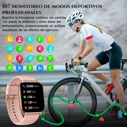 Reloj Inteligente Smartwatch Bluetooth Llamadas Para Reloj Inteligente De 1.85 Pulgadas Relojes Dama Smart Watch Mujer Reloj Inteligente Hombres Rosa Smart Watch Y2 Rosa Dorado