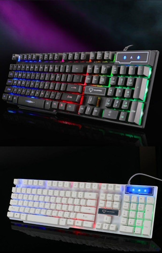 Imagen 5 de 10 de Teclado Gamer Gk-50 Divipard Retroiluminado Luz Led