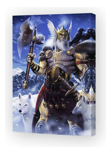 Cuadro 30x45cm Odin Dios Nordico Mitologia Vikingo God M5