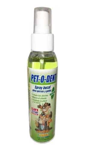 Spray Bucal Dental Higiene Pet-o-dent Porta Perro Gato 125ml