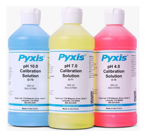 Kit 3 Soluciones Calibracion Ph Pyxis 500ml C/u