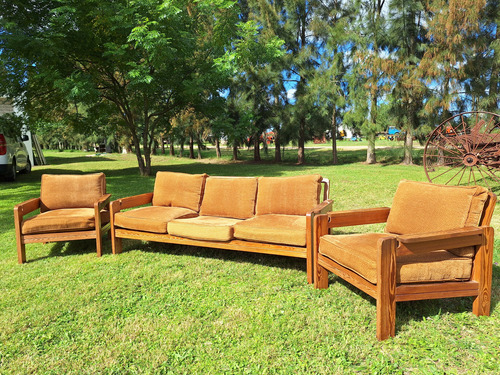 Juego De Living Sillones En Pinotea Rusticos Antiguos