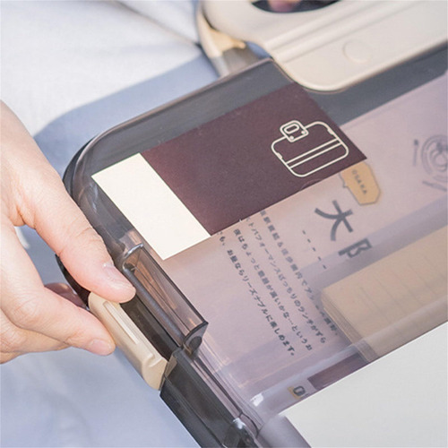 Caja Archivos Portátil Transparente Para Estuche A4 Carpeta