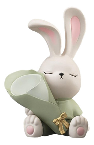Florero, Estatuilla De Conejo, Escultura Sentarse 17cmx24cm