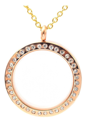 Imagen 2 de 3 de Relicario Con Cadena De Acero Para Dama Color Dorado