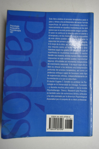 El Focusing En Psicoterapia: Manual Del Método Experiencic42 (Usado)