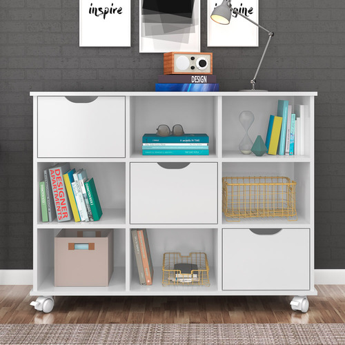Nicho Organizador Com Rodízios Toys 3 Gavetas Q01 Branco - M