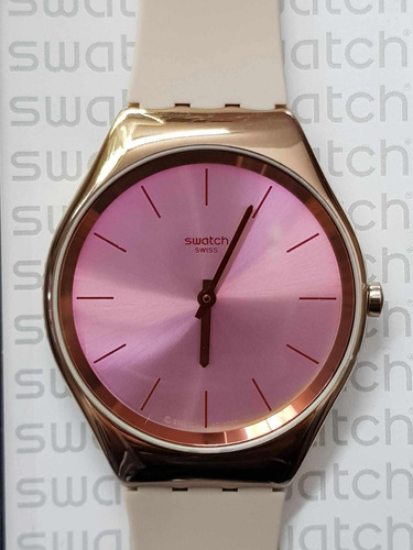 Reloj Swatch Skin Ultra Delgado Para Dama Cobrizo Rosa