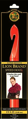 Lion Brand Yarn 400-5-3507 Crochet Hook, 19mm, Red