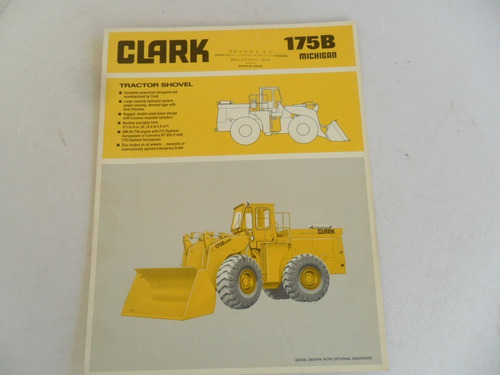 Folleto Tractor Clark 175b No Manual 1976 Antiguo Shovel