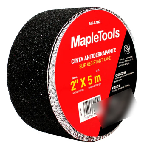 Pack 6 Cintas Antiderrapante 2'' X 5 Mts Negra Maple Tools