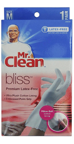 Mr. Clean Guantes Prémium Sin Látex Bliss Tamaño Mediano.