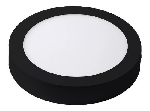 Panel Plafon Led 18w Redondo Negro Aplicar 6000k Macroled