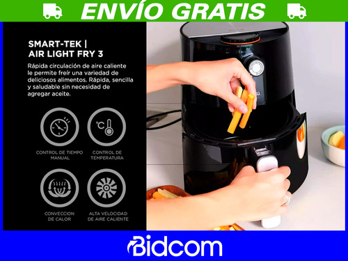 Freidora De Aire Smart Tek Air Fryer Sin Aceite 1300w Negro