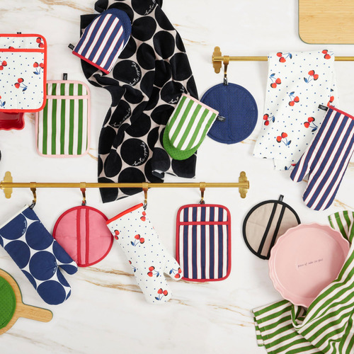 Repasadores Kate Spade Ny Botanical Stripe 4u Verde Rosa