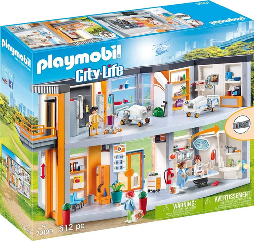 Figura Armable Playmobil Gran Hospital 514 Piezas Multicolor