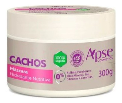 Máscara Cachos Hidratante Nutritiva 300g - Apse Vegano 