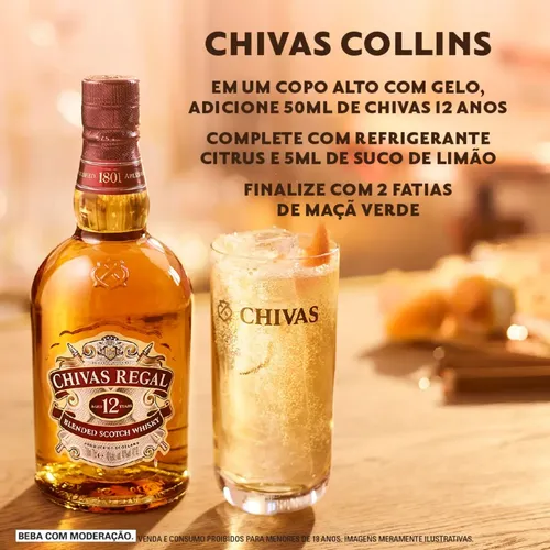 Whisky Chivas Regal 12 Anos 750ml Escocês Original | Parcelamento