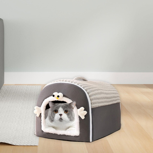 Casa Portátil Para Perros 2 En 1, Cama Para Perros Y M