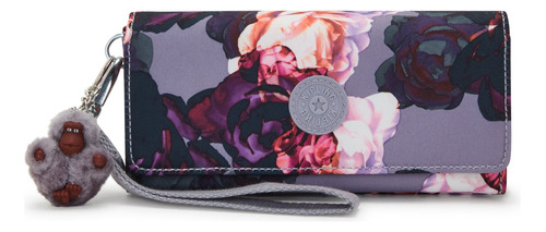 Billetera Kipling Rubi Color Kissing Floral De Nylon - 10cm X 19cm
