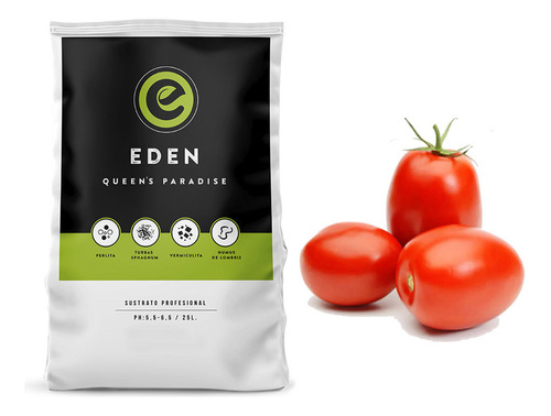 Sustrato Profesional Eden 25lts Semillas De Tomate Perita