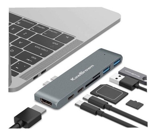 Usb Hub C 7em1 3.0 Hdmi Adaptador Macbook Pro Thunderbolt 3