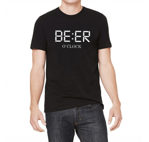 Remera Negra Beer Cerveza Algodón Premium Hombre Mujer Niños