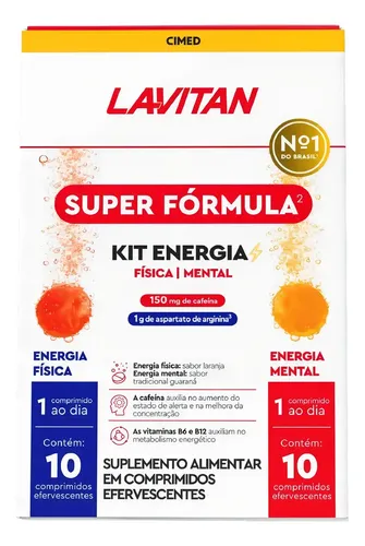 Lavitan Kit Energia Sabor Laranja/guaraná 20 Comprimidos