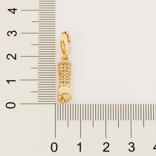 Pulseira Com Berloque Proteção Folheado Ouro Rommanel