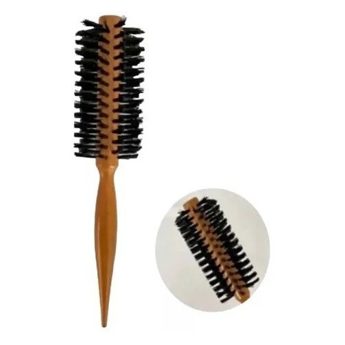 Cepillo Redondo De Madera Ideal Para Cabello Quebradizo 