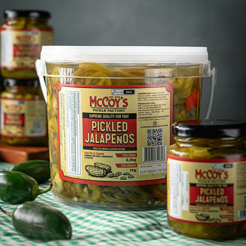 Picles De Pimenta Jalapeño - Pickled Jalapeños Mccoy's 2,2kg
