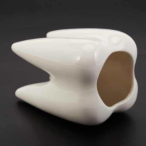 Maceta De Cerámica Blanca Con Forma De Diente, Diseño Modern