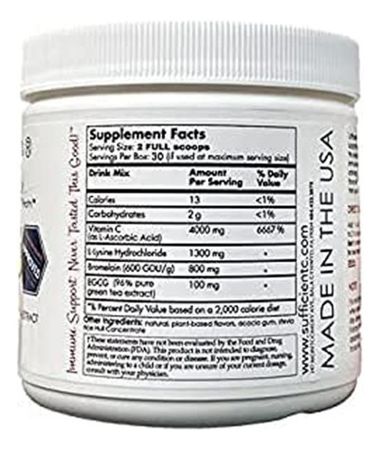 Sufficient-c Bebida Vitamina C Alta Dosis Limón Durazno 2p