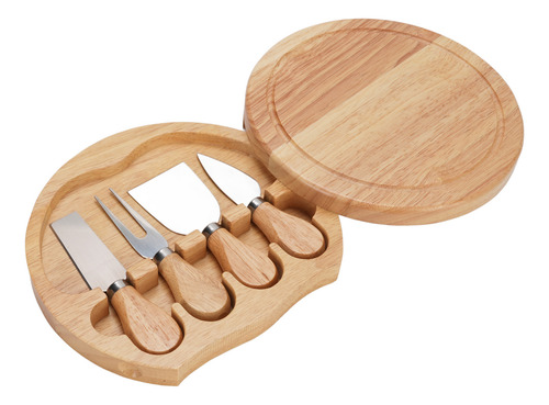 Set De Tablas Para Quesos Y Bandeja De Madera De Caucho