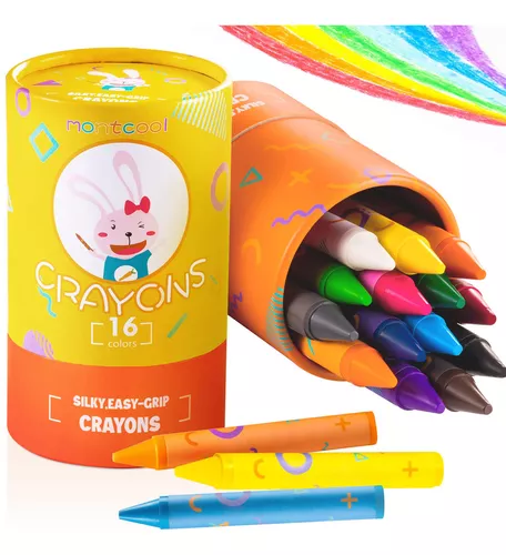 Montcool Crayones Para Niños Pequeños, 16 Colores No Tóx.