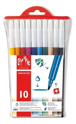 Marcadores Carandache Fancolor Acuarelables X10 Colores