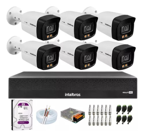 Kit Intelbras 6 Vhd 3240b Full Color Dvr Mhdx 3008c C/2tb 