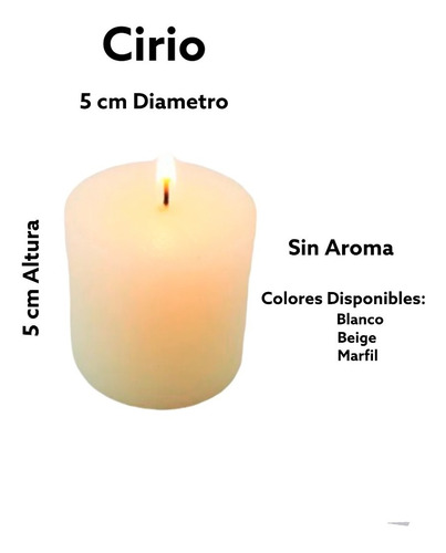 Mini Cirios Velas Decorativas (5x5cm) Sin Aroma Paq 50pzs