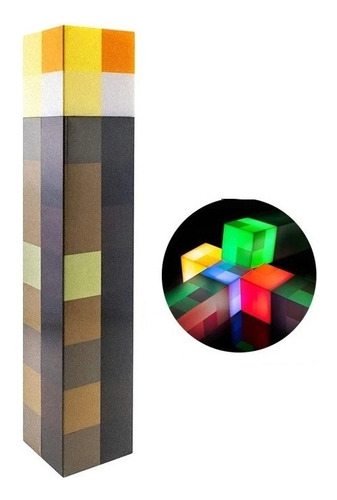 Lampara Antorcha Led  De 4 Colores Minecraft, Recargable Usb