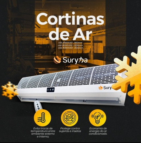 Cortina De Ar Suryha 120cm Com Controle 80001.002 220v