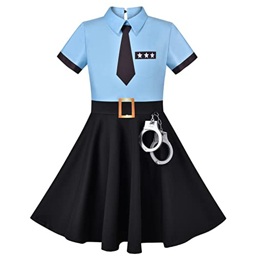 Vestido De Policía De Pretend Niñas, Uniforme De Poli...