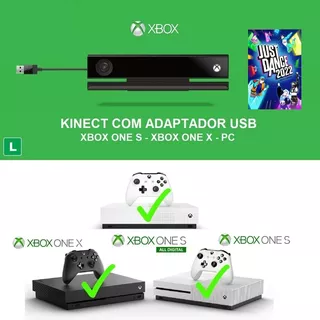 Kinect Xbox One + Adaptador Xbox One S E X + Just Dance 2022