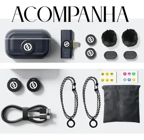 Microfone Hollyland Lark M2 Duo Duplo Usb-c - Original Preto Preto