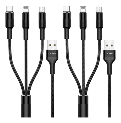 Cable De Carga Multiple Yousams, 3 En 1, Trenzado De Nailon