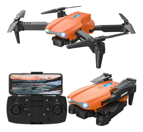 Mini Drone E99 Dual Câmera 4K HD FPV WiFi Dobra Laranja