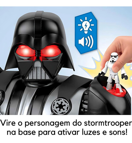 Boneco Star Wars Robô Darth Vader Lança Disco Imaginext
