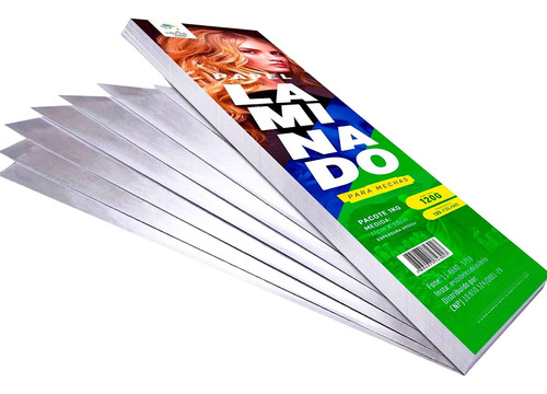  1kg Papel Laminado Luzes Mechas Reflexos Espess. Grossa 120g Tom 11cm x 50cm - 125 folhas